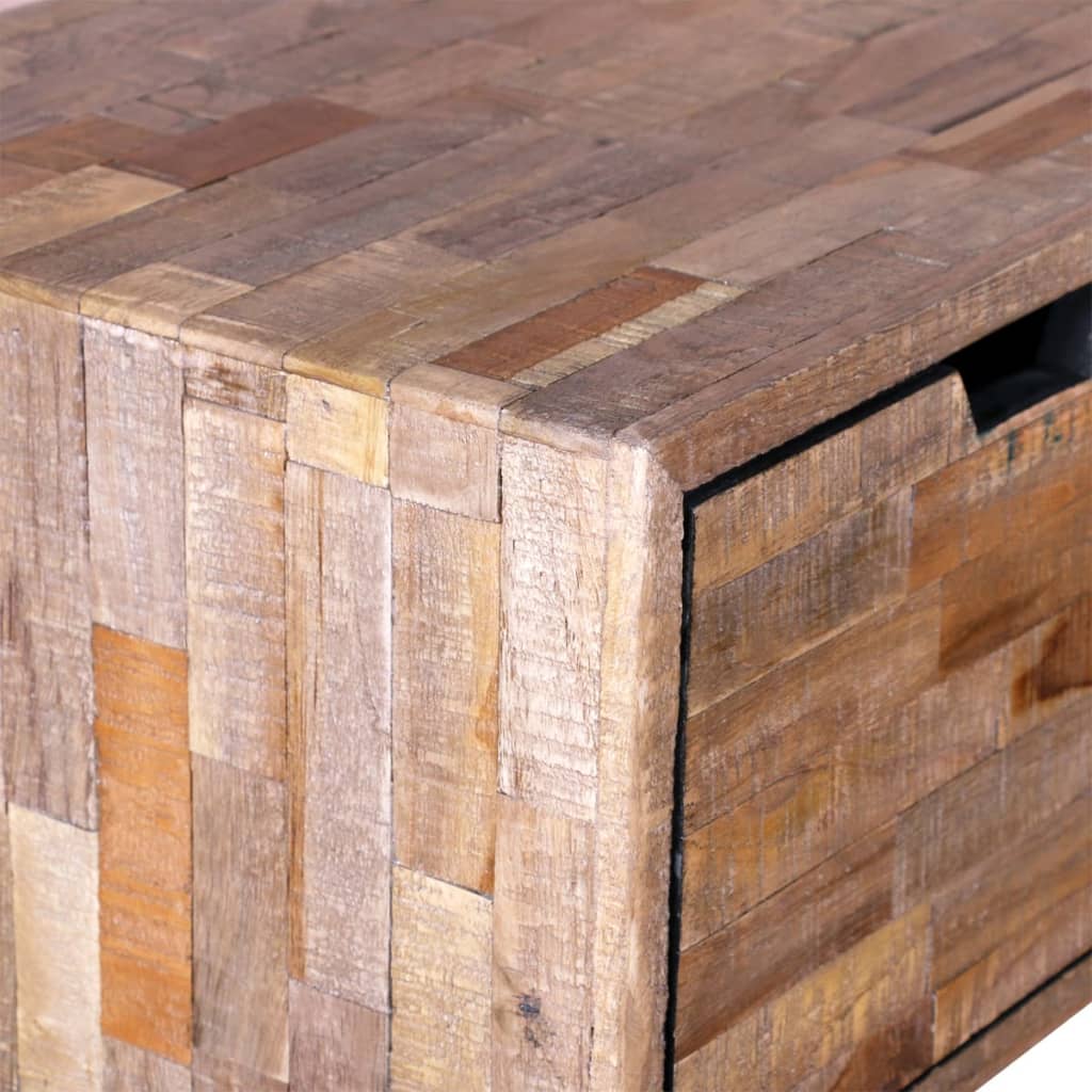 Console Table With 3 Drawers Reclaimed Teak Wood