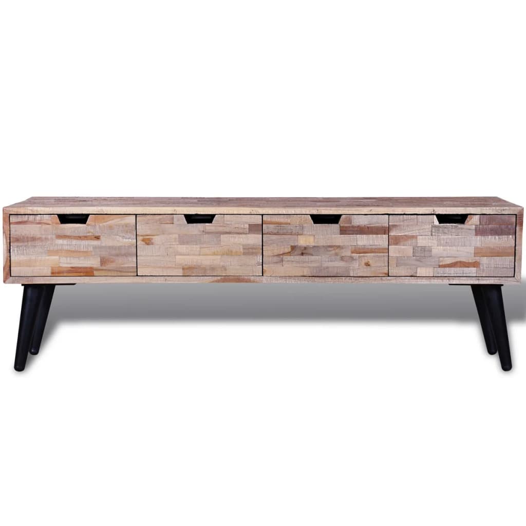 Console Tv Cabinet With 4 Drawers Reclaimed Teak