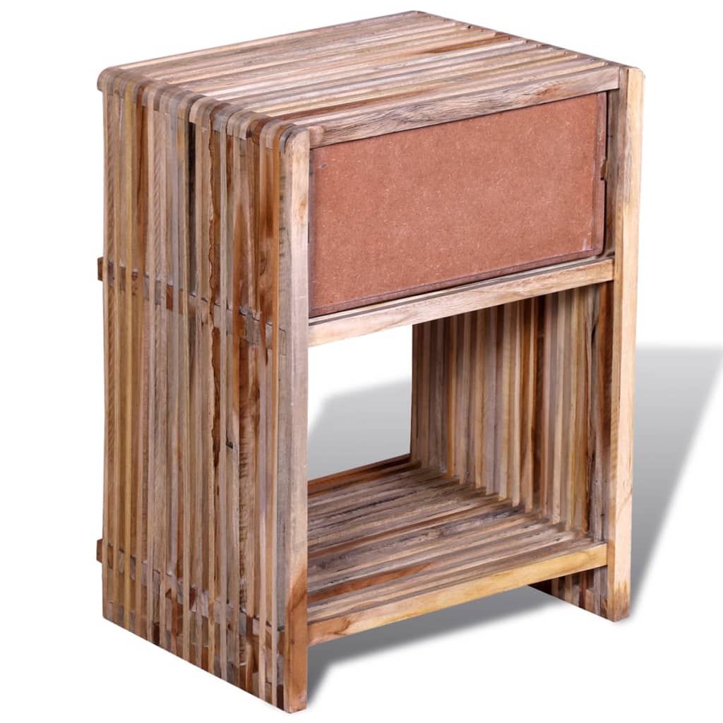 Nightstand With Drawer Reclaimed Teak Wood