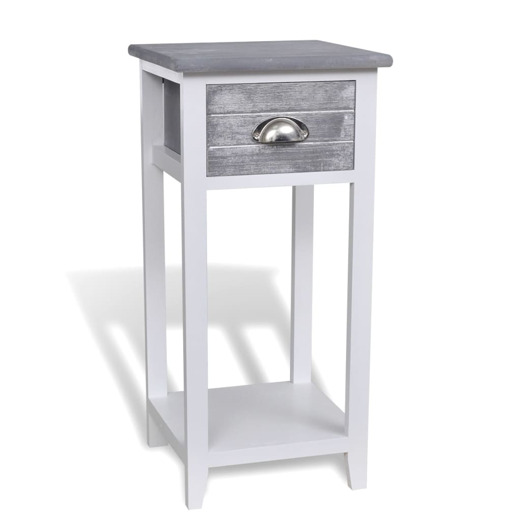 Nightstand With 1 Drawer And White