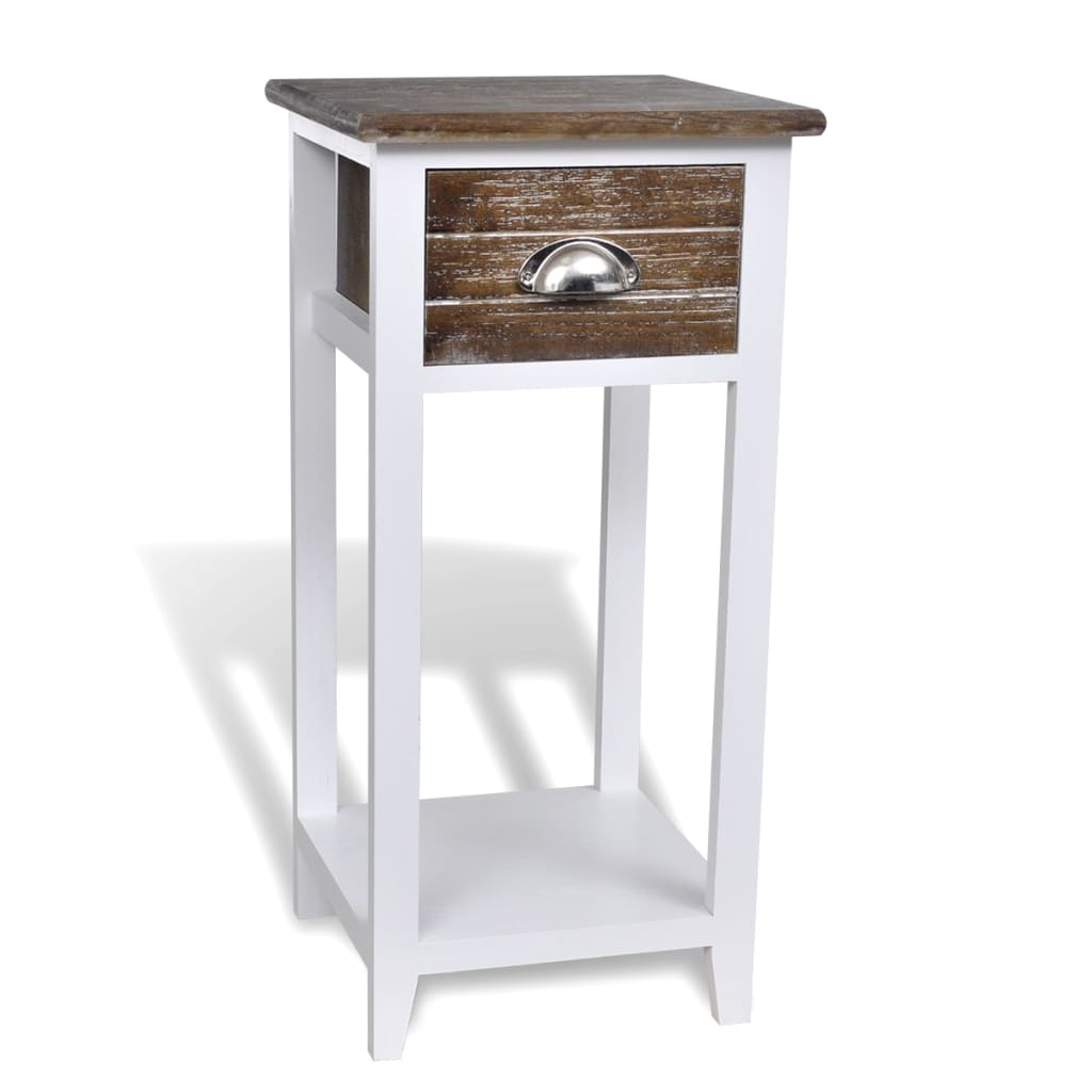 Nightstand With 1 Drawer And White