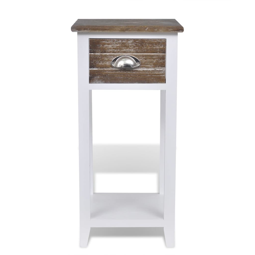 Nightstand With 1 Drawer And White