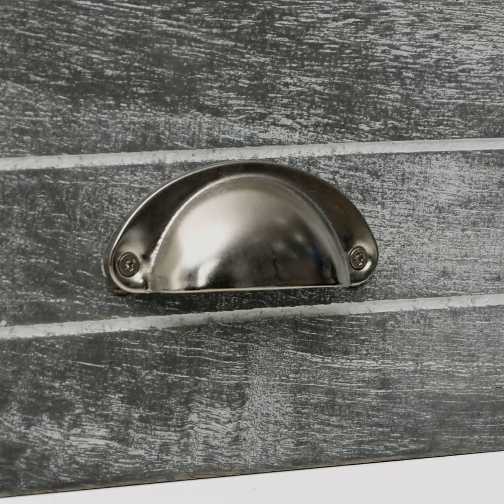 Nightstand 2 Pcs With 2 Drawers Grey And White