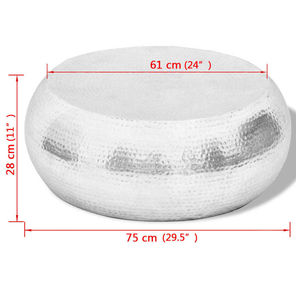 Hammered Aluminium Coffee Table