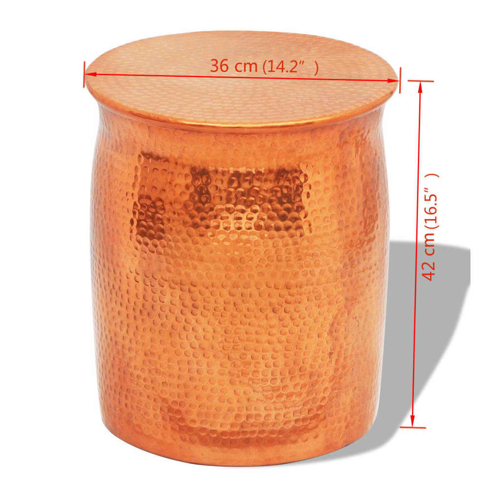 Hammered Aluminium Stool/Side Table Brass/ Colour