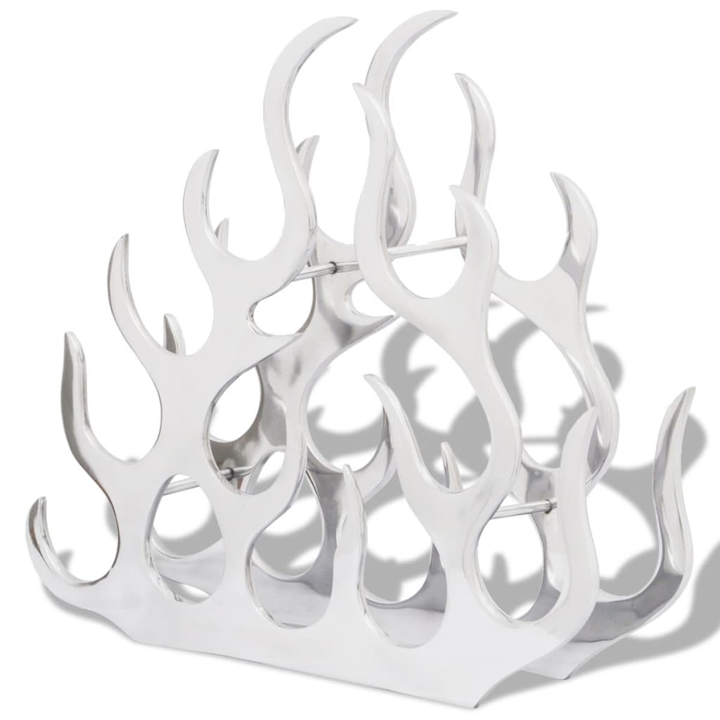 Wine Stand For 11 Bottles Silver Aluminium