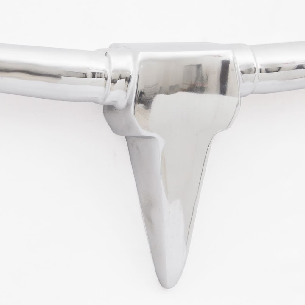 Wall Mounted Aluminium Bull’s Head Decoration Silver