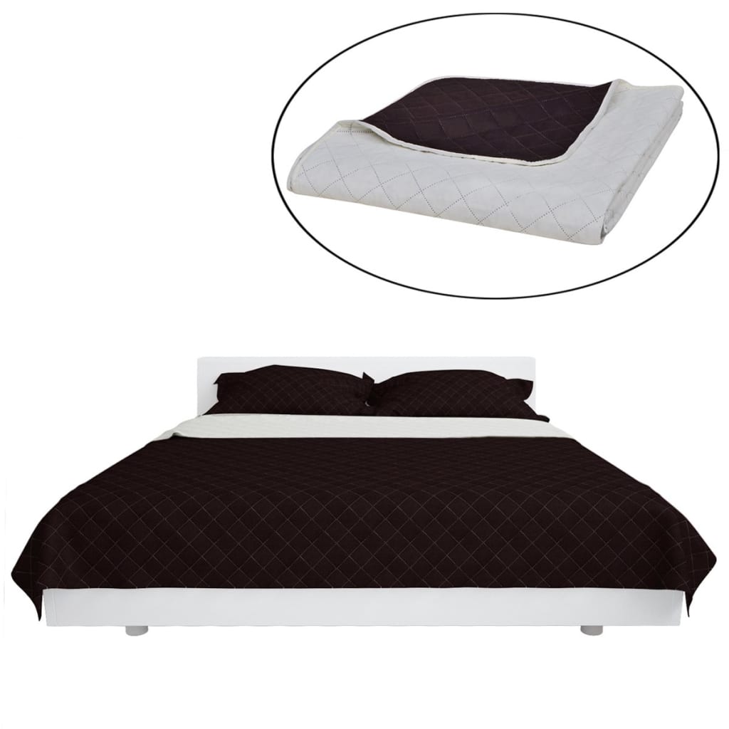 Double-Sided Quilted Bedspread Black/Grey