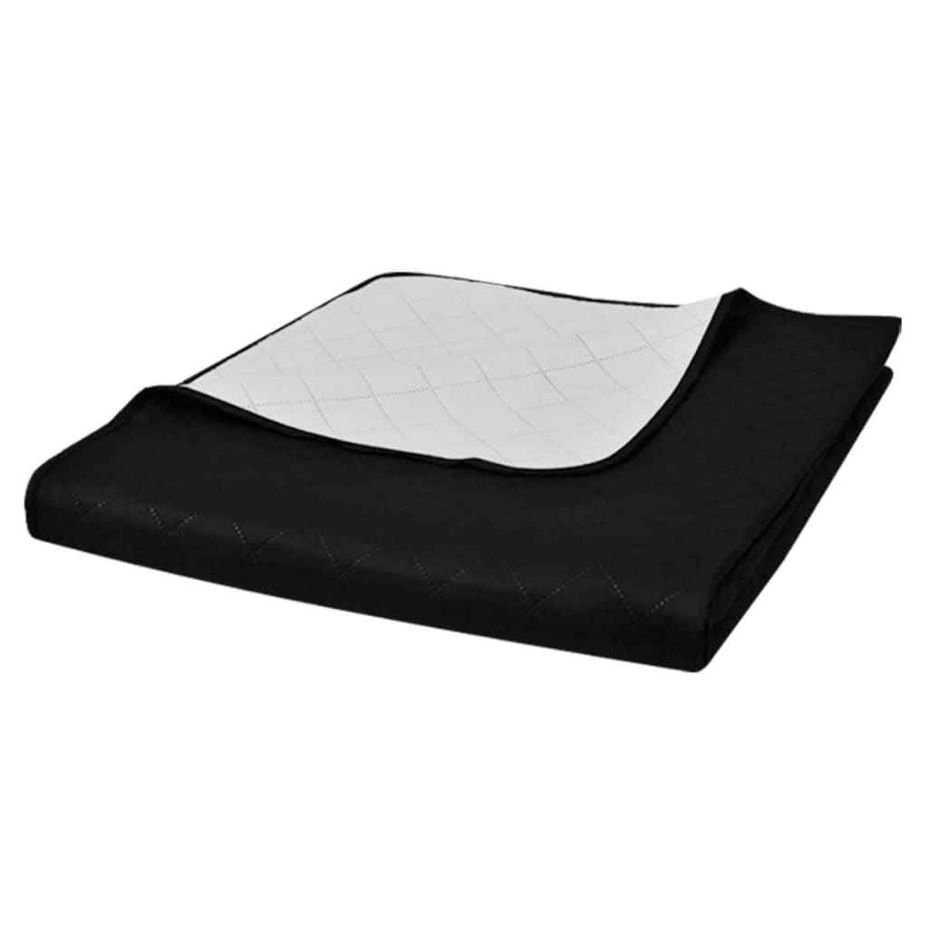 Double-Sided Quilted Bedspread Black/Grey