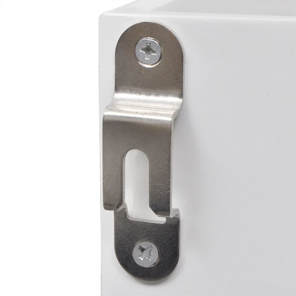 White Mdf Wall Cabinet Display Shelf Book/Dvd/Glass Storage