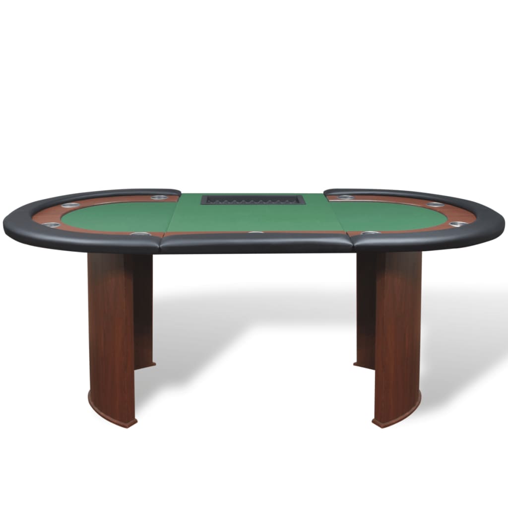 10-Player Poker Table With Dealer Area And Chip Tray
