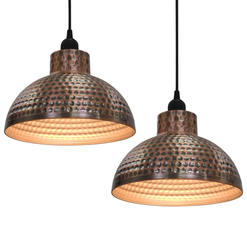 Ceiling Lamps 2 Pcs Semi-Spherical Copper Colour