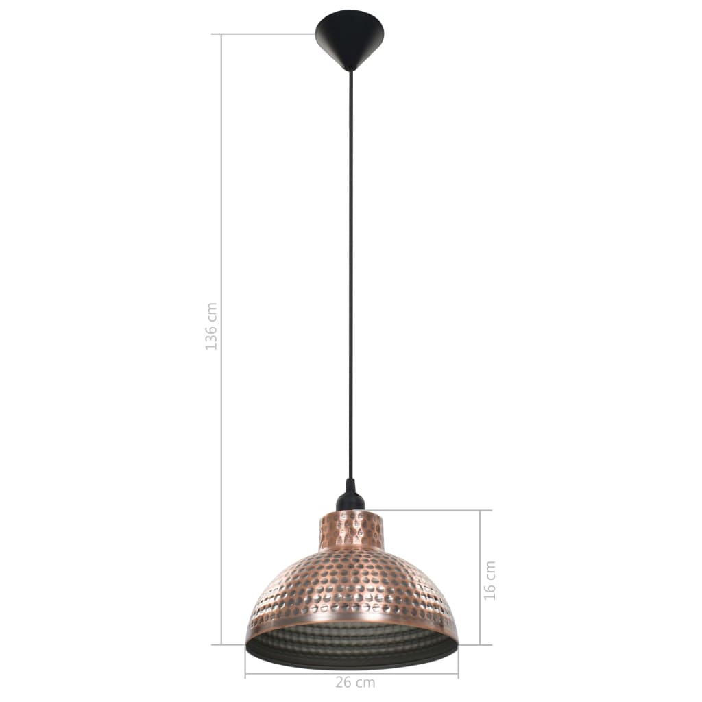 Ceiling Lamps 2 Pcs Semi-Spherical Copper Colour