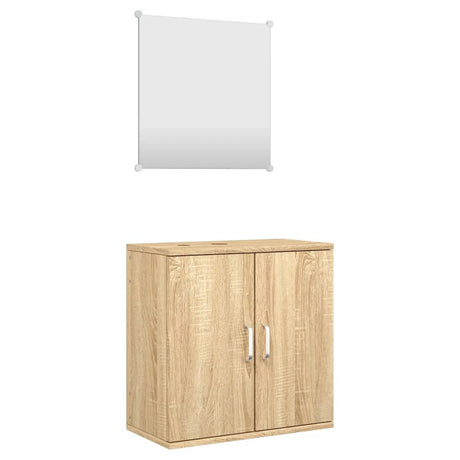 2 Piece Bathroom Furniture Set Engineered Wood