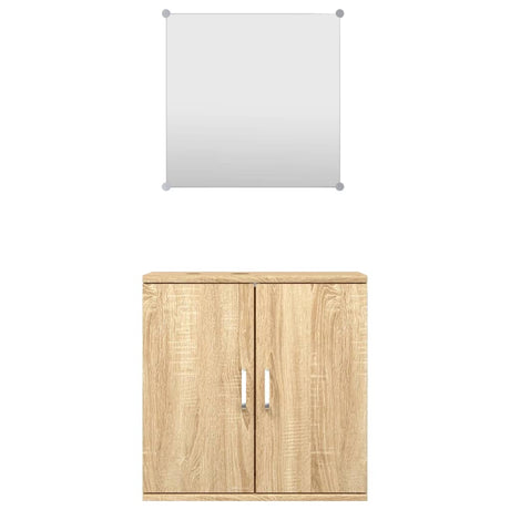 2 Piece Bathroom Furniture Set Engineered Wood