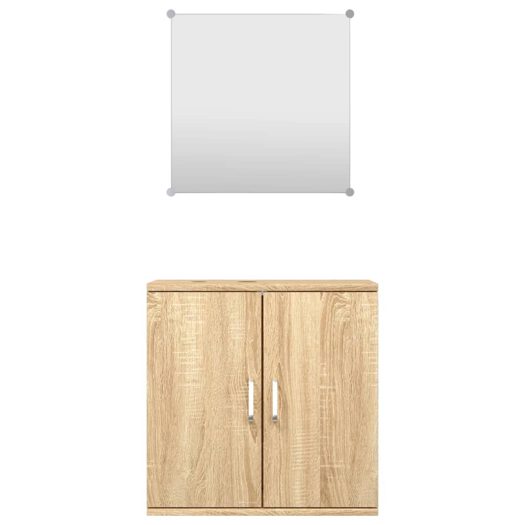 2 Piece Bathroom Furniture Set Engineered Wood