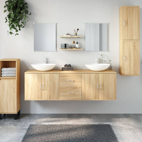 7 Piece Bathroom Furniture Set Engineered Wood
