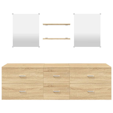 5 Piece Bathroom Furniture Set Engineered Wood