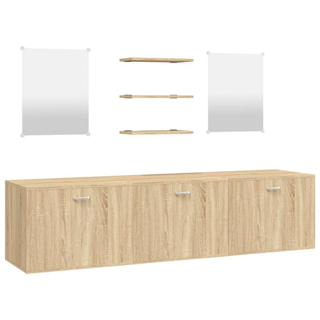 6 Piece Bathroom Furniture Set Engineered Wood