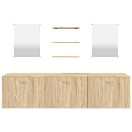 6 Piece Bathroom Furniture Set Engineered Wood
