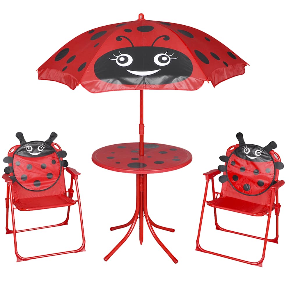 3 Piece Kids' Garden Bistro Set With Parasol