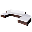 6 Piece Garden Lounge Set With Cushions Poly Rattan