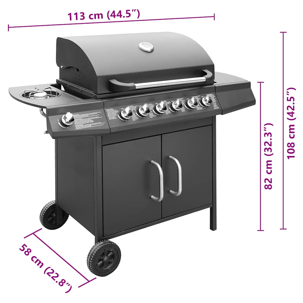 Gas Barbecue Grill 6+1 Cooking Zone