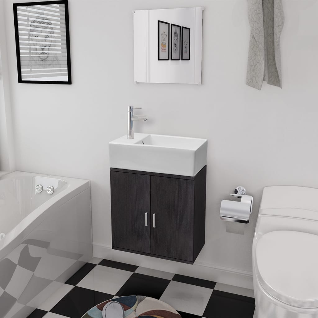 Three Piece Bathroom Furniture And Basin Set