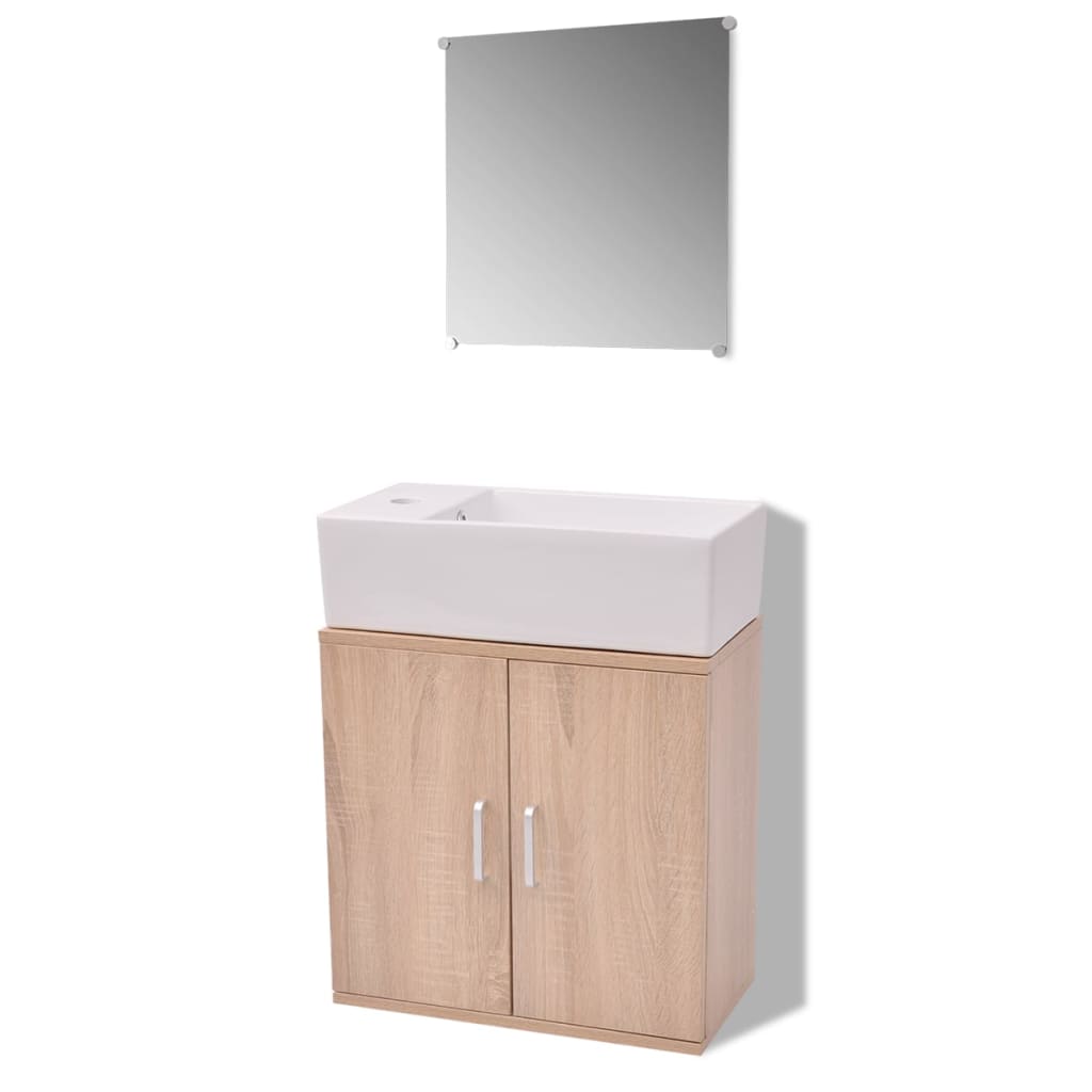 Three Piece Bathroom Furniture And Basin Set
