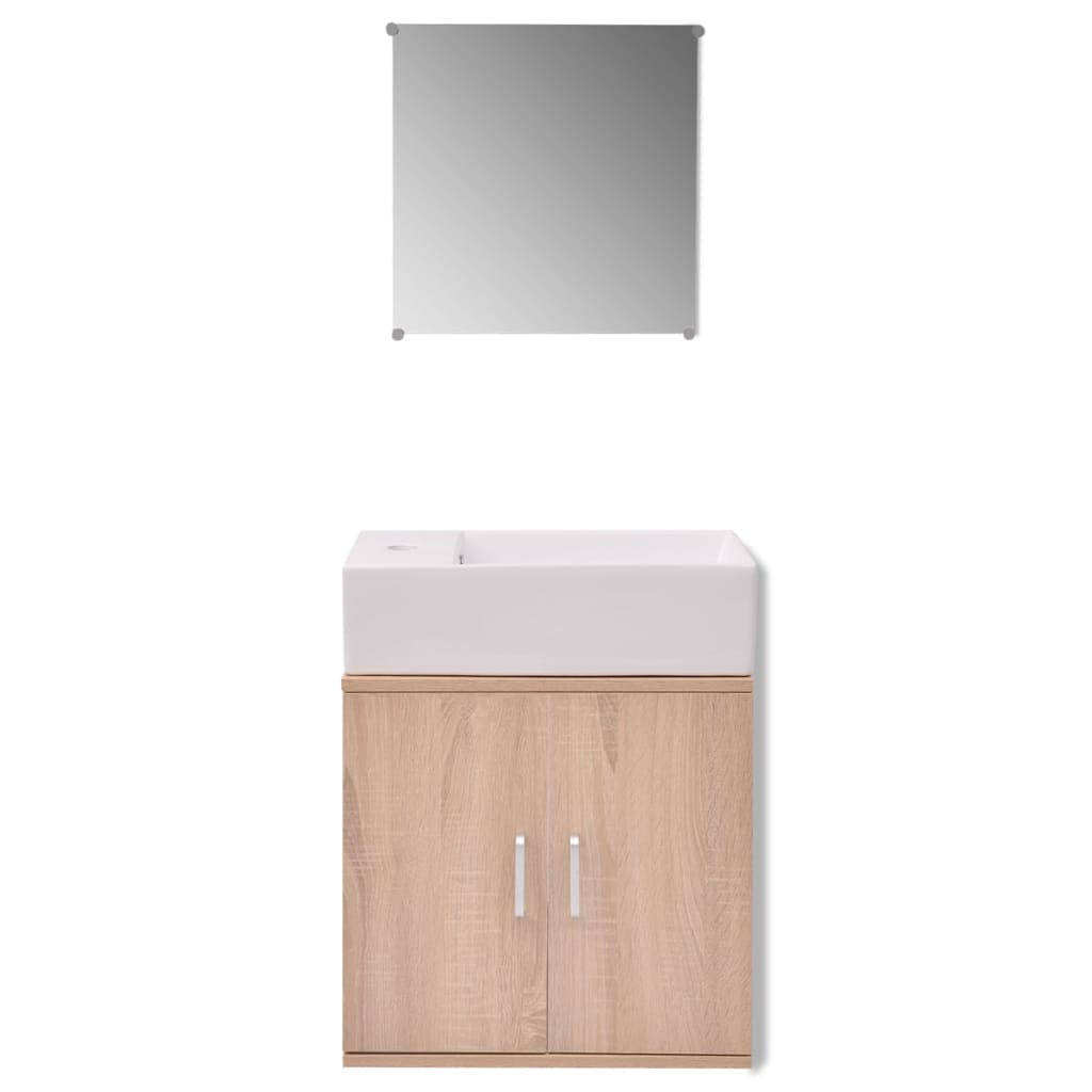 Three Piece Bathroom Furniture And Basin Set