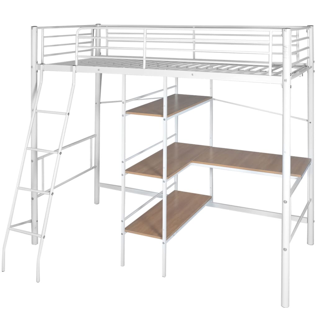 High Sleeper Bed Without Mattress & Brown Metal
