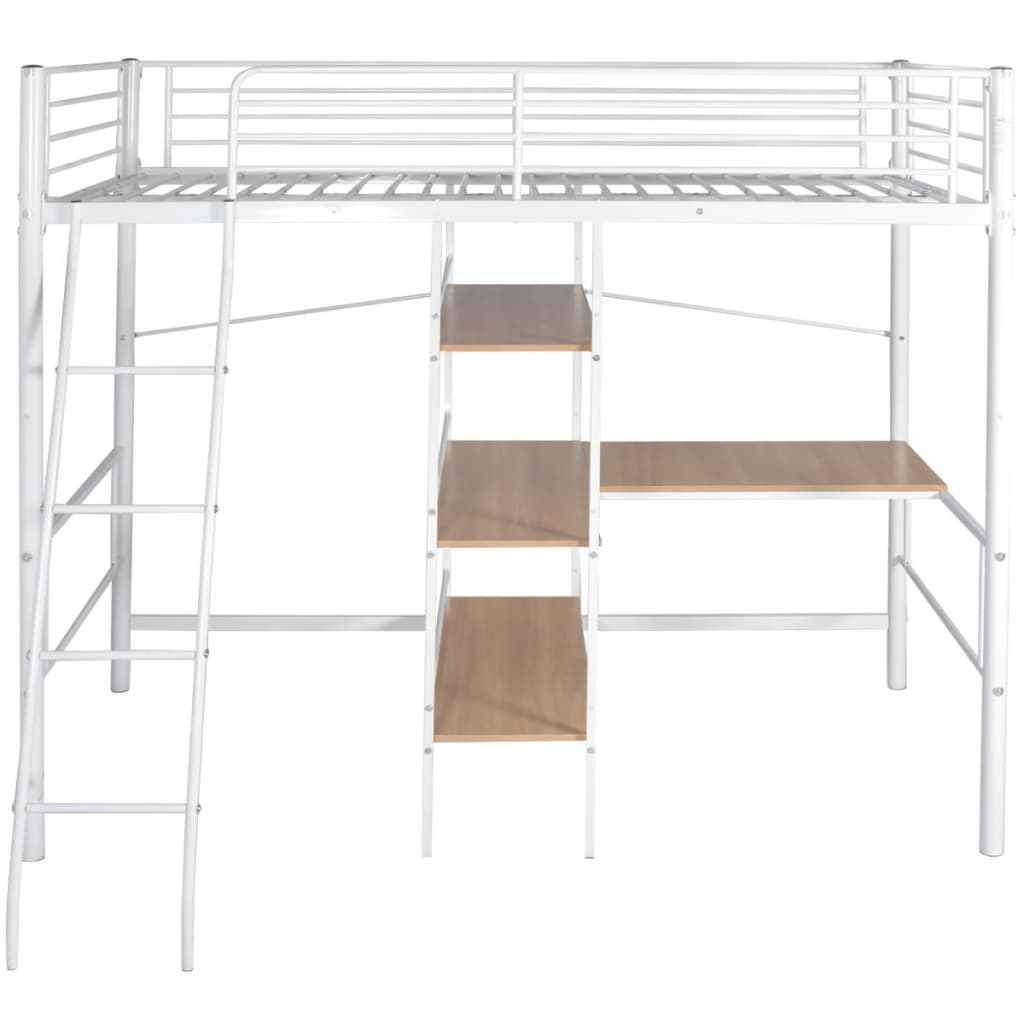 High Sleeper Bed Without Mattress & Brown Metal