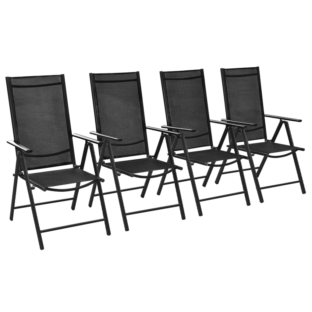 Folding Garden Chairs 2 Pcs Textilene Black