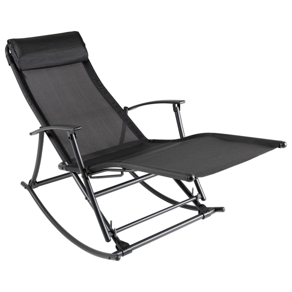 Garden Rocking Chair Steel And Textilene Black