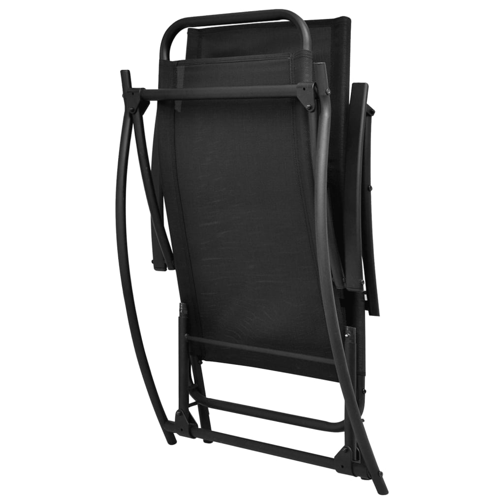 Garden Rocking Chair Steel And Textilene Black