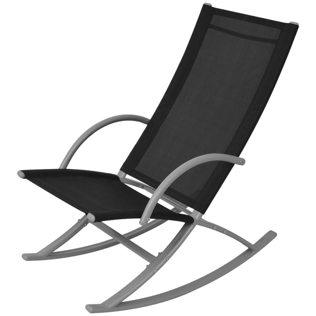 Garden Rocking Chairs 2 Pcs Steel And Textilene Black