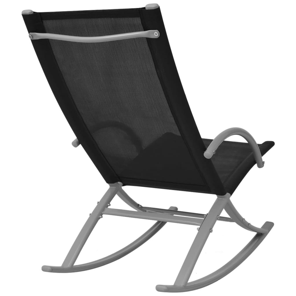 Garden Rocking Chairs 2 Pcs Steel And Textilene Black