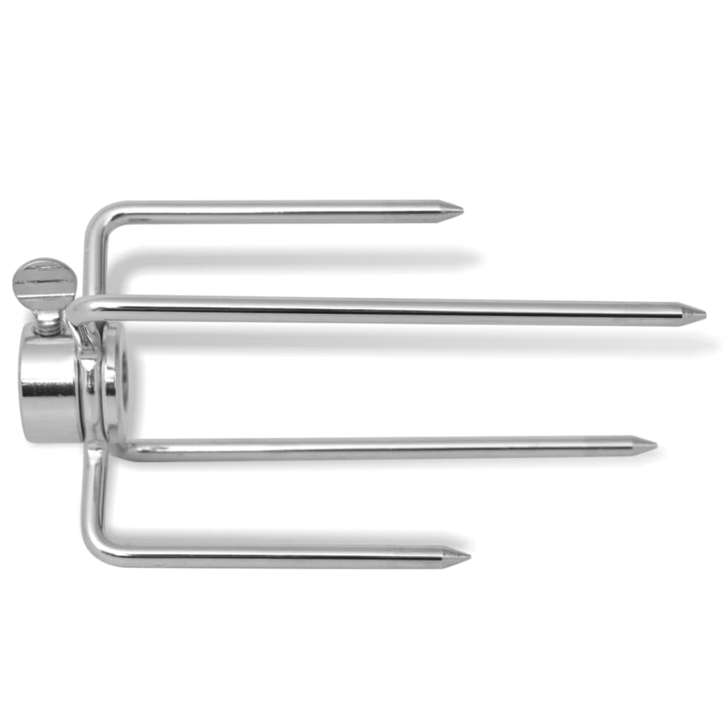 Bbq Rotisserie Spit Forks 2 Pcs Steel