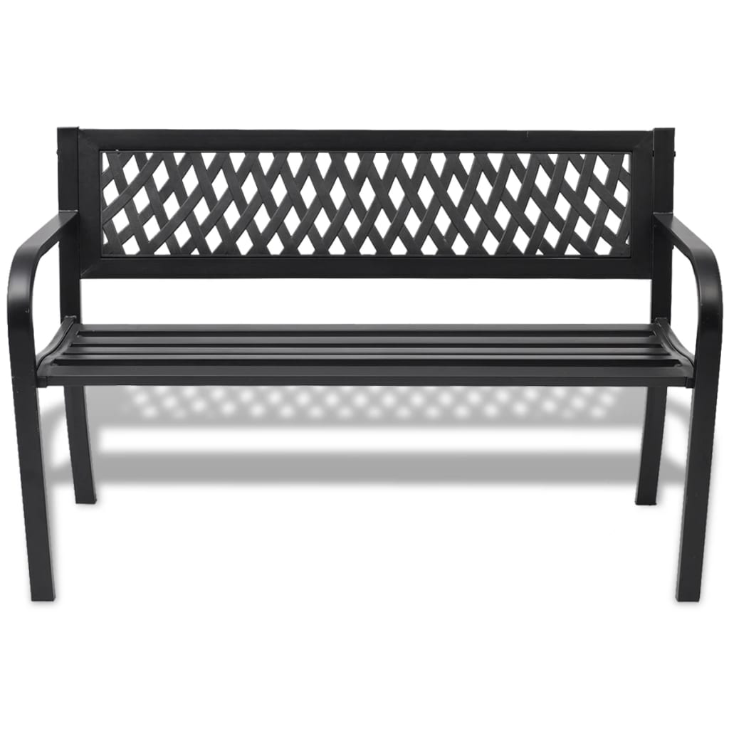 Garden Bench 118 Cm Steel Black