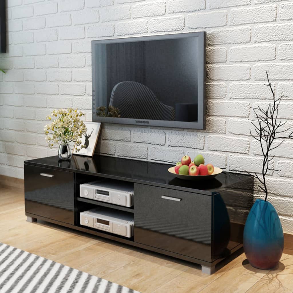 Tv Cabinet High-Gloss Black 120X40.5X35 Cm
