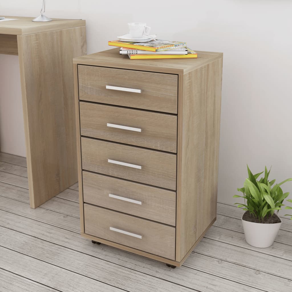 Office Drawer Unit With Castors 5 Drawers