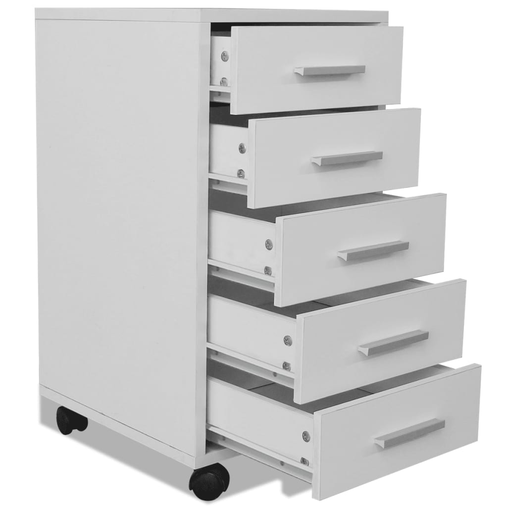 Office Drawer Unit With Castors 5 Drawers