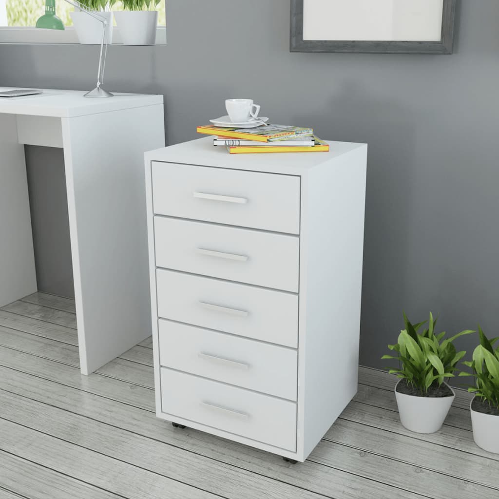 Office Drawer Unit With Castors 5 Drawers