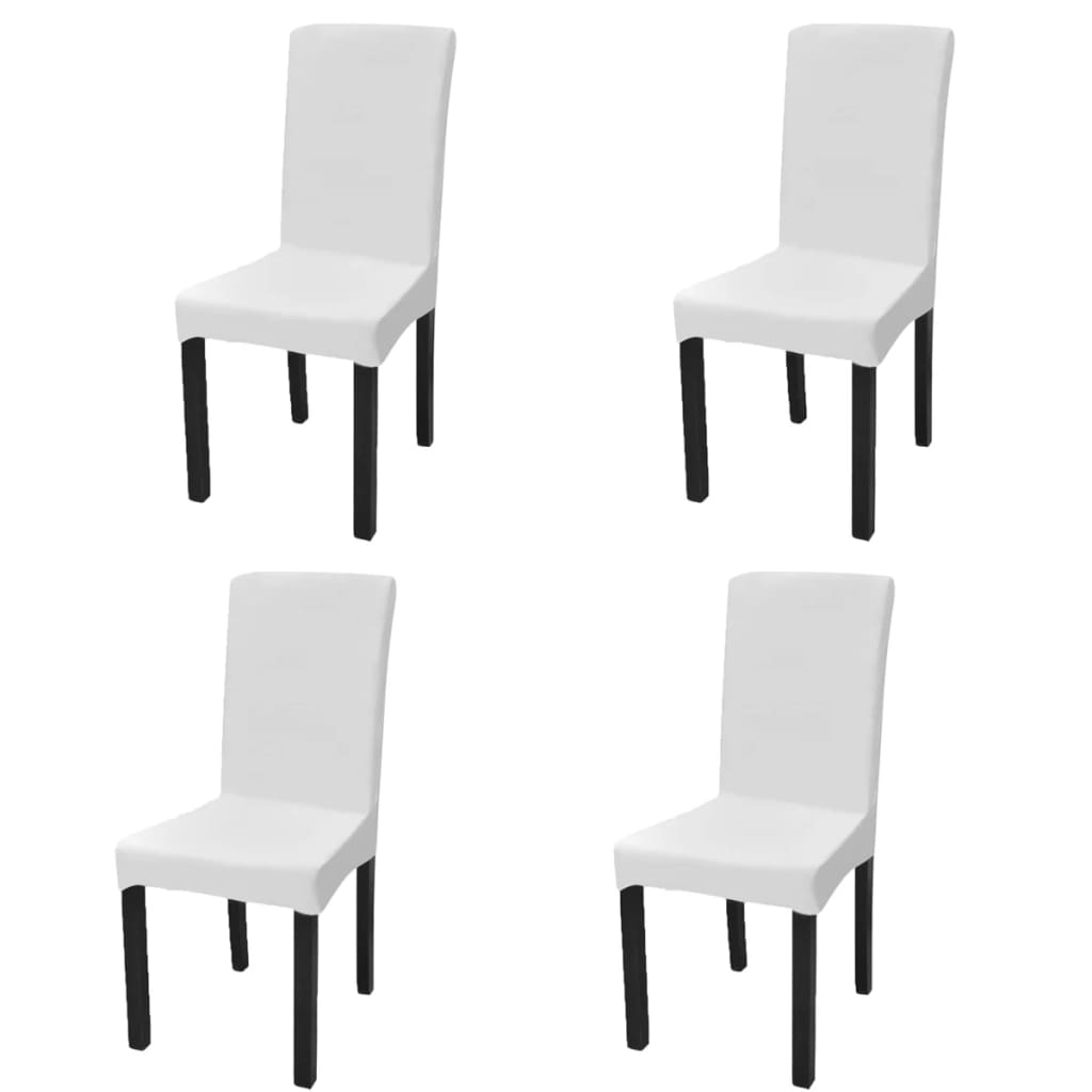 Straight Stretchable Chair Cover 4 Pcs