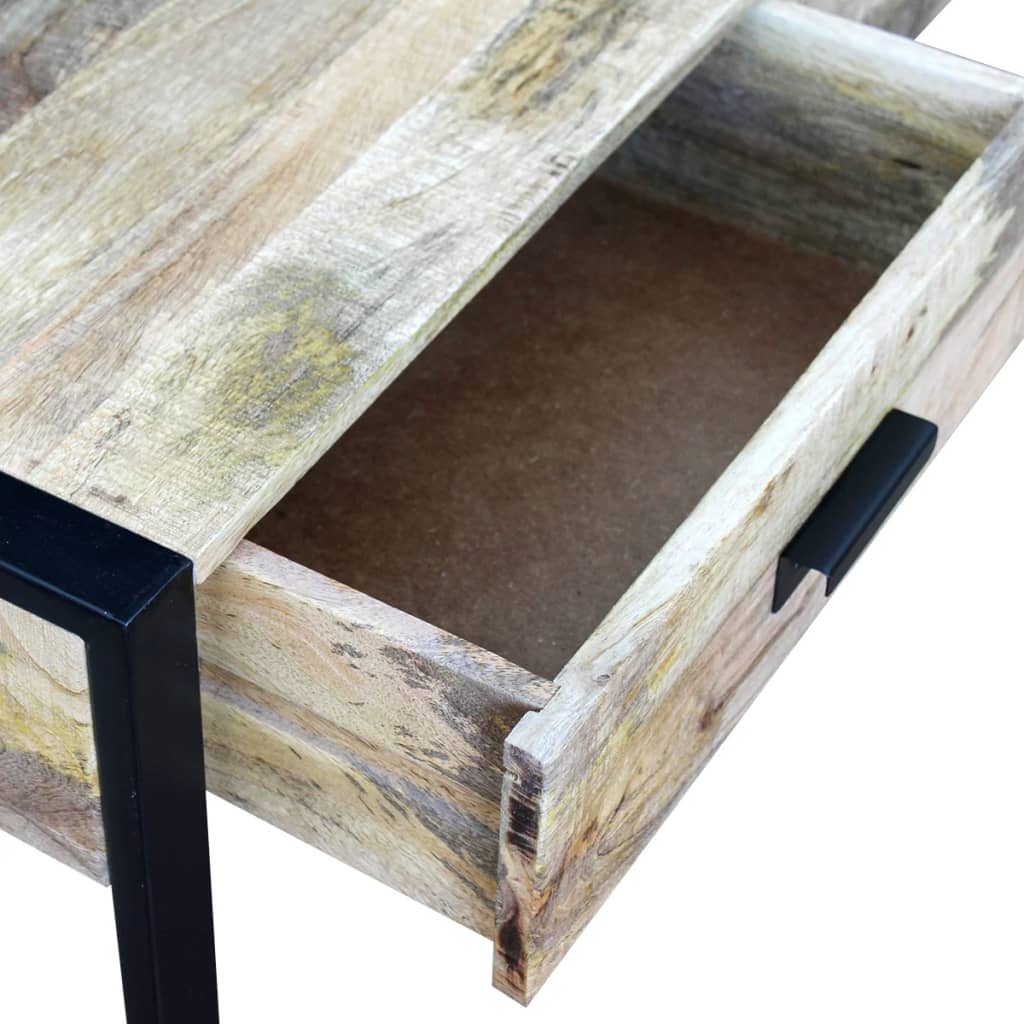 Coffee Table With 2 Drawers Solid Mango Wood 100X60X40 Cm