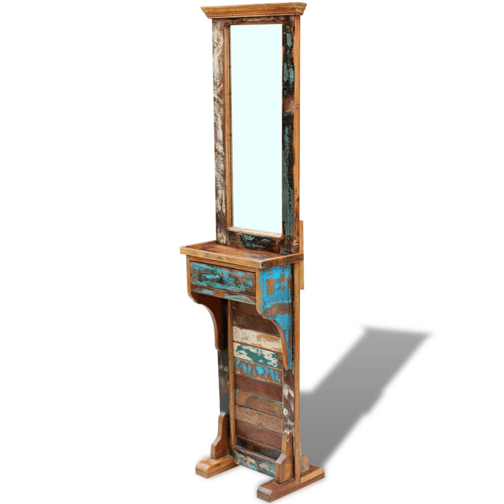Hall Mirror Solid Reclaimed Wood 47X23X180 Cm