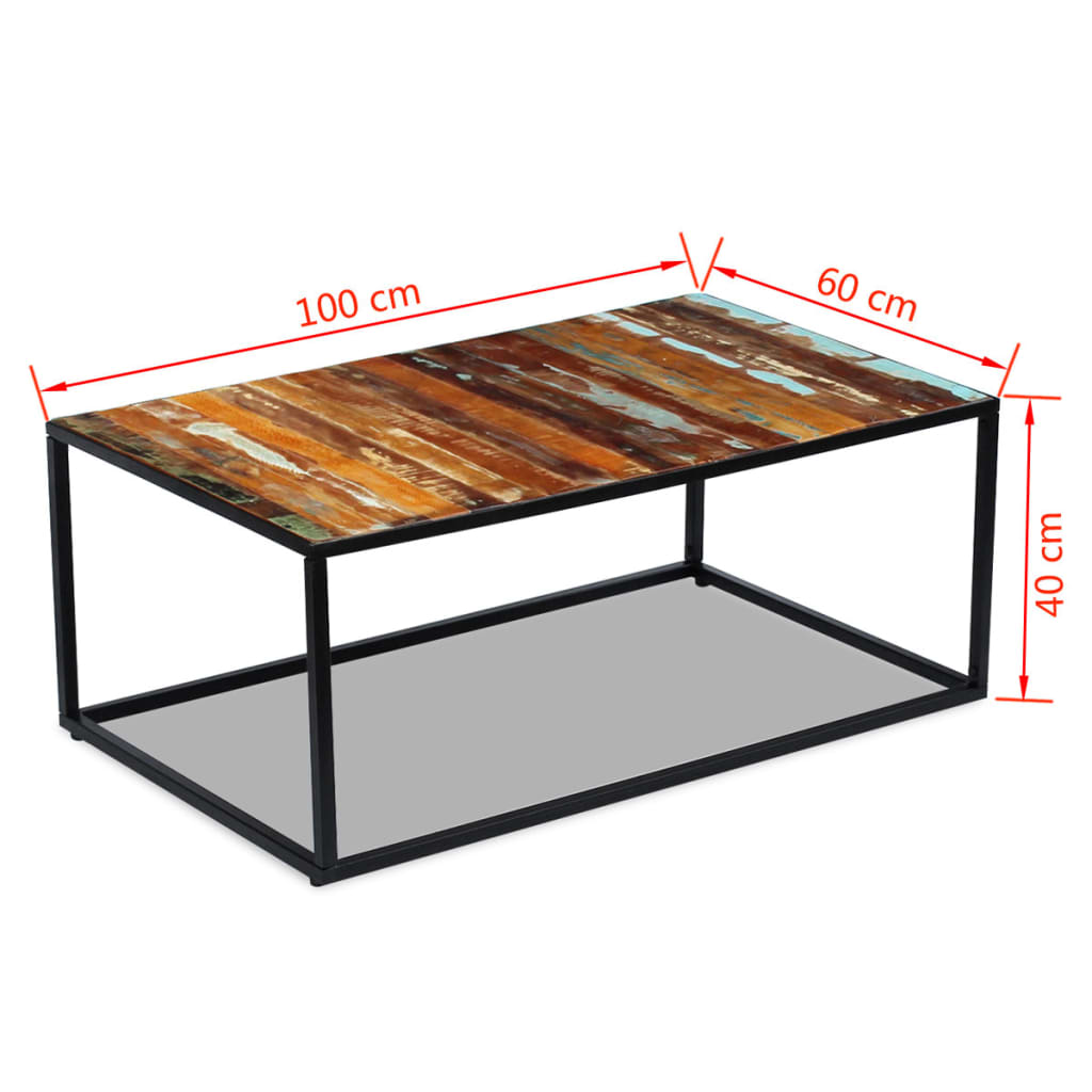 Coffee Table Solid Reclaimed Wood 100X60X40 Cm