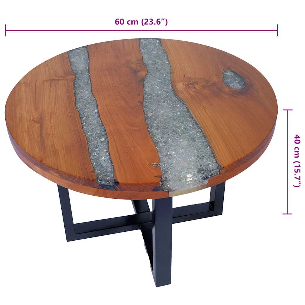 Coffee Table Teak Resin 60 Cm