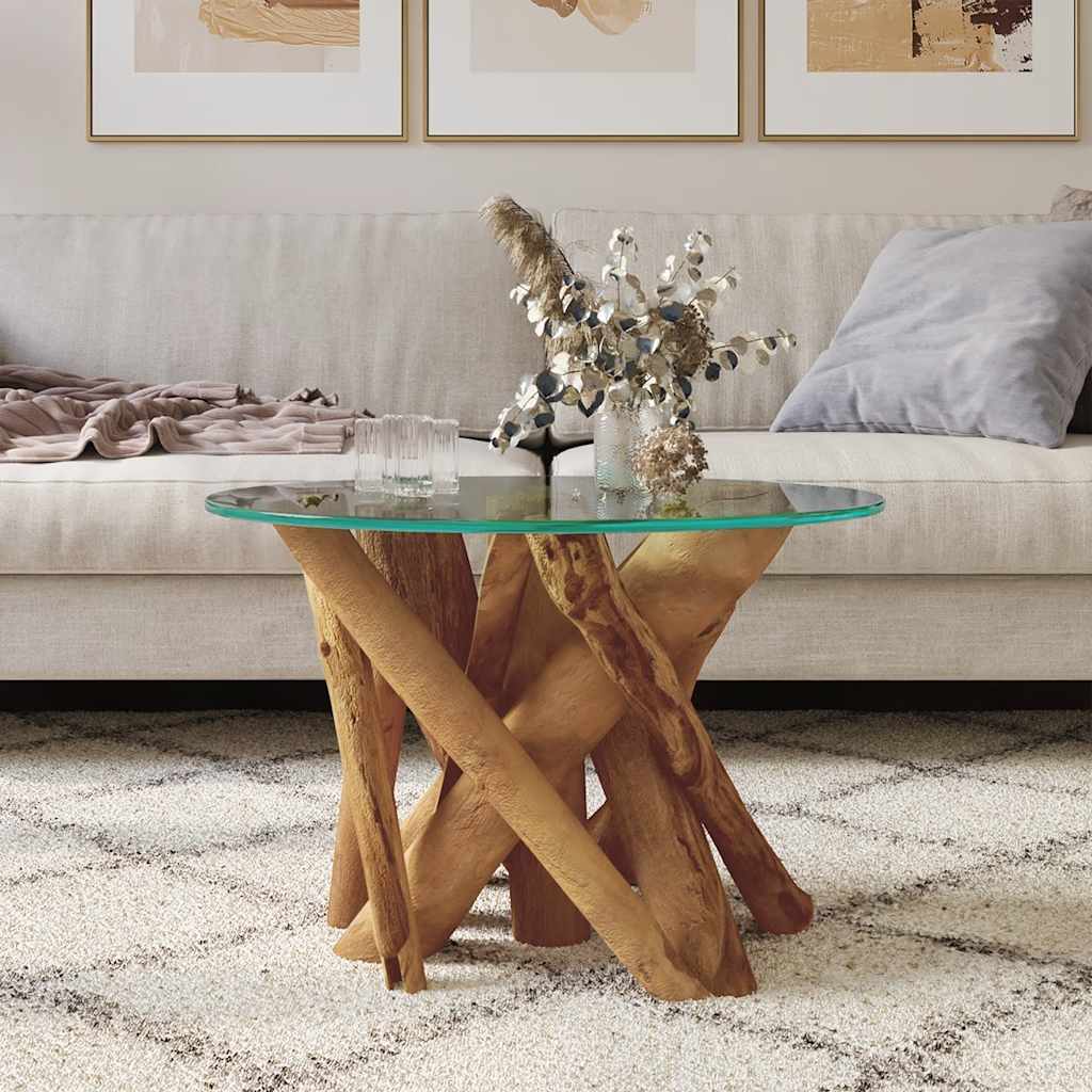 Coffee Table Solid Teak Driftwood 60 Cm