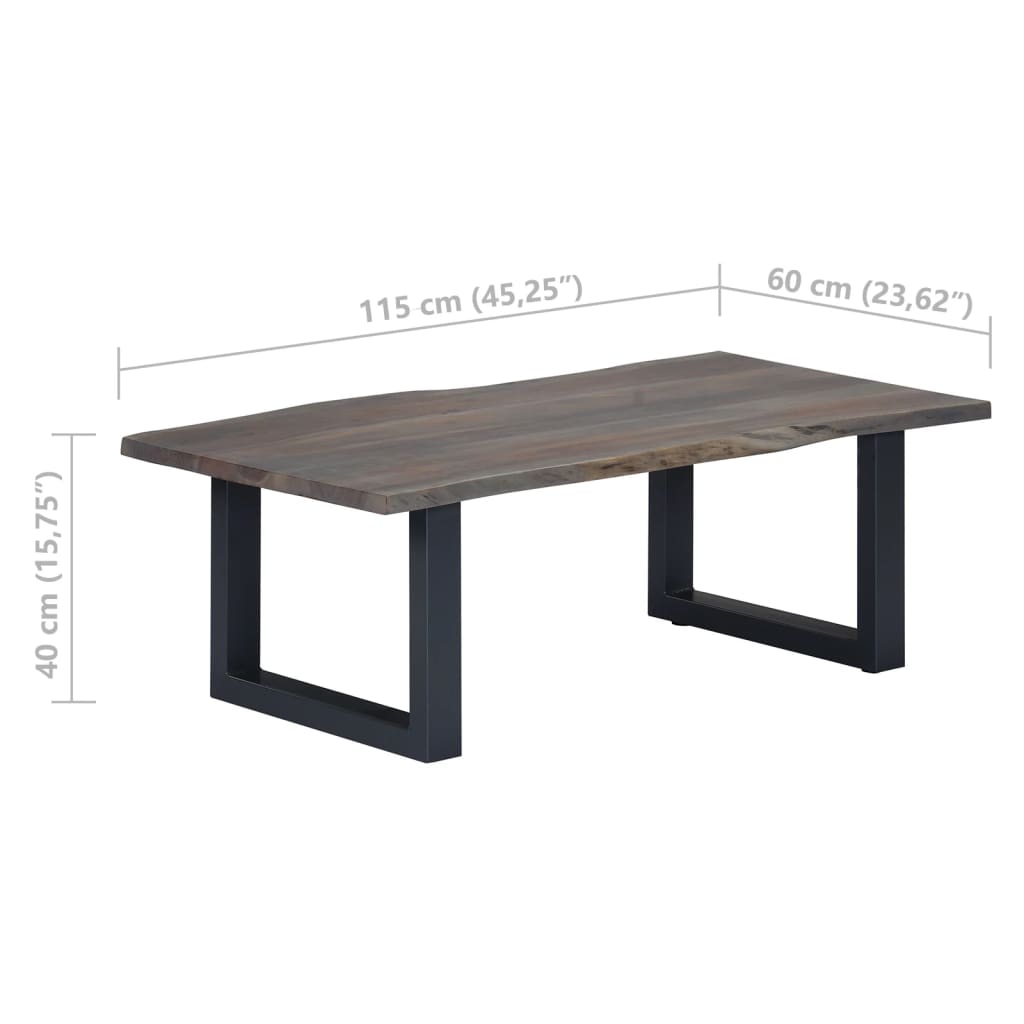 Coffee Table With Live Edges 115X60X40Cm Solid Acacia Wood